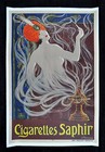 CIGARETTES SAPHIR * SMOKING HOOKAH GENIE FRENCH POSTER ART NOUVEAU DECO ca. 1910