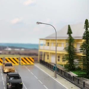 10pcs Model Trains OO Scale 1:76 Metal Lamp Street Lights Warm White LEDs Shade - Picture 1 of 6