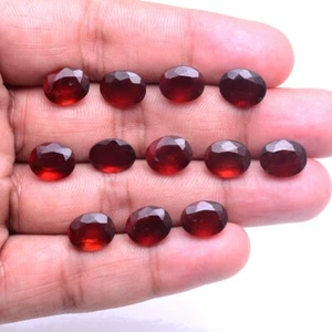 12 Pcs Natural Hessonite Garnet 10mm-11mm Oval Cut Untreated Loose Gemstones Lot - Picture 1 of 9
