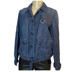 Ralph Lauren Jeans Co Jeansjacke zum Binden Größe M Leinen Baumwollmischung - Bild 1 von 7