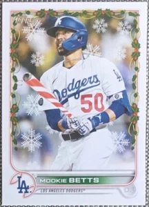 2022 Topps Holiday Photo Variation S #HW176 MOOKIE BETTS Zuckerstange KOSTENLOSER VERSAND - Bild 1 von 2