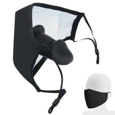 Mujeres Consolador Máscara Bondage Mordaza Boca Esclavo Juegos Sexuales Cuero Mordaza Bdsm Negro Pene Foto 1 de 4