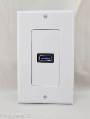 1x USB 3.0 Plug Outlet 1-Port Electric Socket Power Supply Wall Plate Face Panel - Image 1 of 4