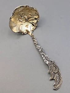Fancy Antique Sterling Silver Cream or Sauce Ladle 4 5/8" - Picture 1 of 3