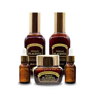 Juego de cuidado de la piel intensivo de placenta premium 3W Clinic 5 piezas - hidratación y nutrición Foto 1 de 2