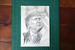 Original Charcoal Caricature Cartoon of Donald Trump (7"x10") - Picture 1 of 1