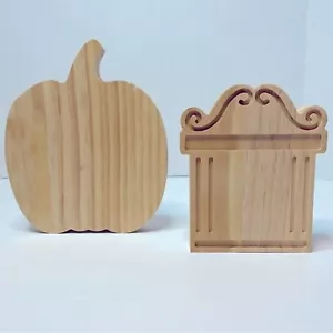 Mondo Lama Halloween Autunno Legno Zucca e Tomba Pietra Set Pronto da Decorare NUOVO - Foto 1 di 14