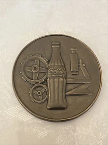 Coca Cola Executive Bronze Medal Paperweight Collectible 3” Dia - Picture 1 of 2