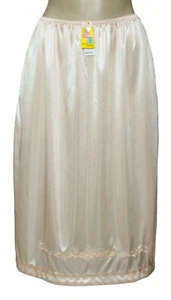 Women Half Slip 25" Length White Beige Black Side Open Slits S M L XL 2X 3X 998