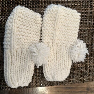 Crochet White Kids Sock Booties - Picture 1 of 2