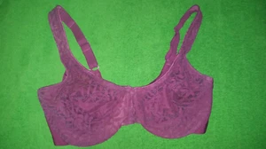Olga Bra 38DD Minimizer Bra 35519 Sheer Leaves Burgandy Make offer - Picture 1 of 3