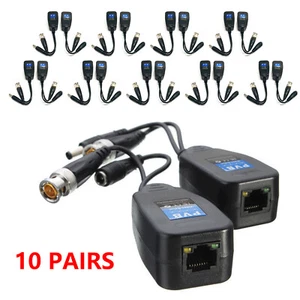 10 Pairs HD-CVI TVI AHD CVBS Passive Video Balun RJ45 Transceiver Connector lFW8 - Picture 1 of 13