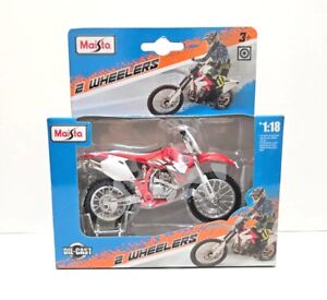Maisto 1:18 Scale Yamaha YZ-450F Red White Diecast Motorcycle Toy Model Replicas