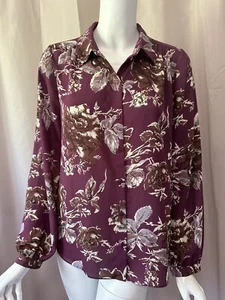 Nueva Blusa Top Manga Larga Estampado Floral Mujer NYDJ S - Imagen 1 de 5
