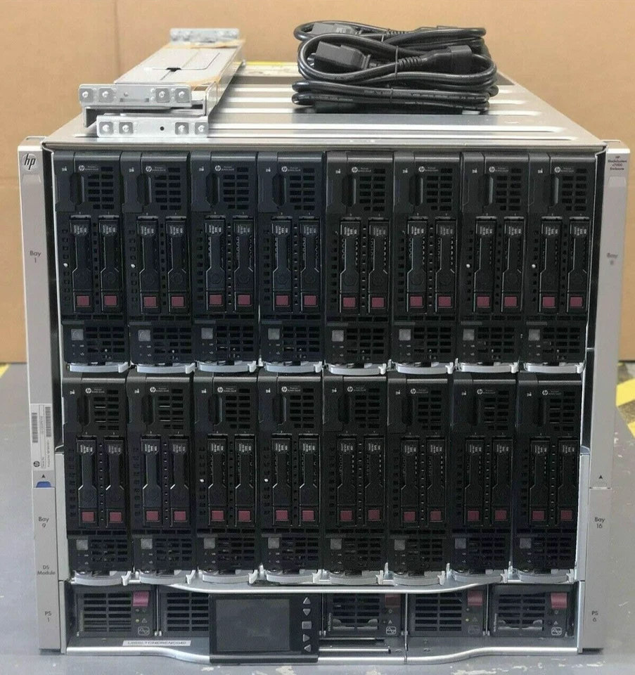 HP C7000 16x HP BL460c Gen9 384-Cores 1TB RAM 10GbE Blade Server Solution - Image 1 of 3