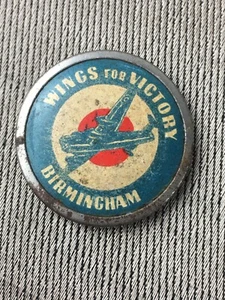 Vintage WWII Era  Pin - Wings For Victory- Birmingham - Picture 1 of 3