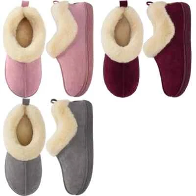 HomeTop Women's Closed-back Slippers Faux Wool Warm Non-slip Cosy