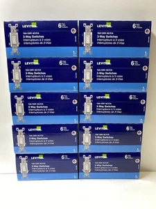 Lot Of (10) 6 Pack Leviton 1453-2WM White 15A 120V 3-Pole Toggle AC Switch 60pk - Picture 1 of 5