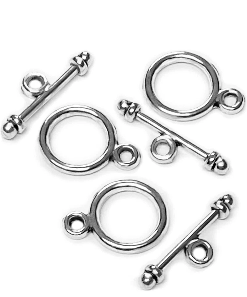 Small Silver Toggle Clasps for Jewelry Making - Image 1 of 4