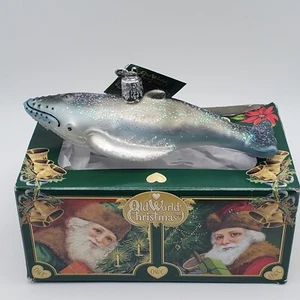 Old World Christmas Humpback Whale Glass Ornament 12487 Sea Life New In Box - Picture 1 of 7