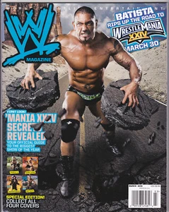 WWE Magazine March 2008 Wrestling Batista Wrestlemania XXIV 24 w/ Poster - Picture 1 of 10