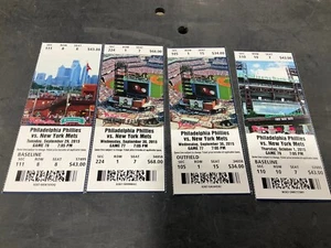 BIGLIETTO PHILLIES 2015 STUB 29/09/15-9/30/15-10/1/15 VS METS - Foto 1 di 5