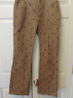 Women Lilly Pulitzer Tan Corduroy Scottie Dog All Over Embroidered Pants Size 4