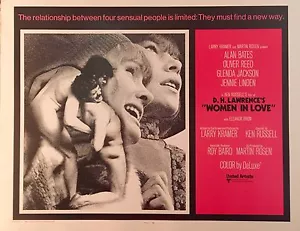 WOMEN IN LOVE ORIGINAL 1969 HALBES BLATT FILMPLAKAT 22" X 28" ALAN BATES - Bild 1 von 1