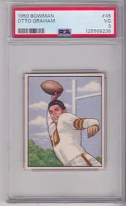 NICE 1950 Bowman #45 Otto Graham PSA 3 Rookie HOF Cleveland Browns/NORTHWESTERN - Picture 1 of 2
