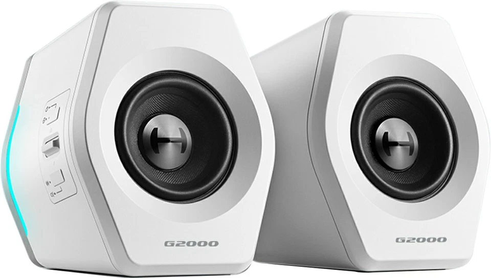 Edifier G2000 Bluetooth Gaming RGB Lautsprecher Weiß White PC Desktop Bass Licht
