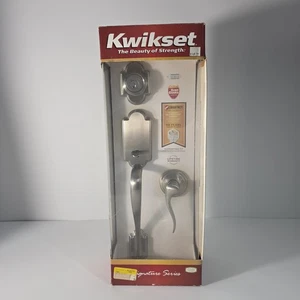 KWIKSET SIGNATURE NICHEL SATINATO SERRATURA PORTA INGRESSO ANTERIORE SET MANIGLIE SMARTKEY - Foto 1 di 14