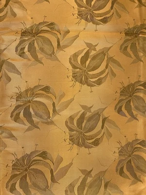Beautiful And Rich Green / Gold 100% Silk Fabric 1.5 Yards X 6 Yards (54”x 216”) - Image 1 of 2