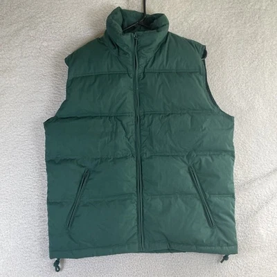 VTG Northwest Territory Vest Mens Medium Green Quilted Down Puffer Full Zip READ - Image 1 of 4