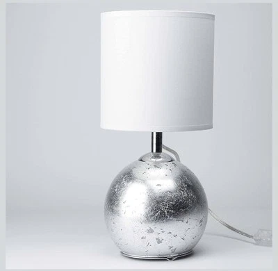 Eccezionale lampada da tavolo con corpo illuminato, effetto foglia argento,  - Immagine 1 di 4