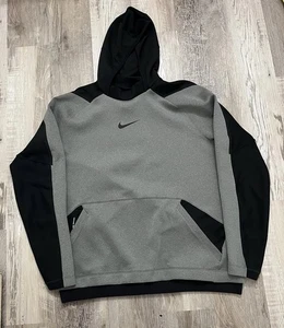 Nike Men’s Club Fleece Pullover Hoodie Size XL Gray Black Center Swoosh - Picture 1 of 9