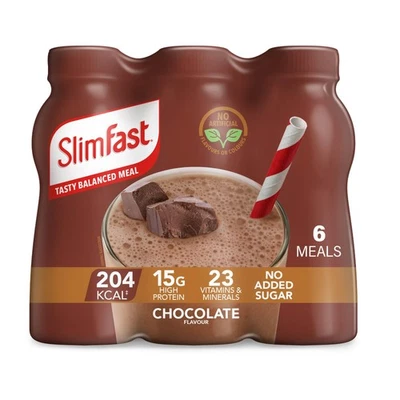 SlimFast Ready To Drink Chocolate Flavour Shake, 6 x 325ml - Image 1 of 4