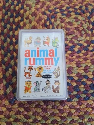 Baraja de Cartas de Juego WHITMAN 45 De Colección ANIMAL RUMMY Instrucciones Completas y Estuche Foto 1 de 3