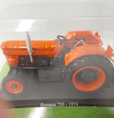 HACHETTE 1/43 1974 SOMECA 750  TRACTOR ORANGE & GREY NEW IN PACK - Image 1 of 4