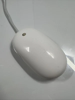 Genuine Apple USB Corded Optical Mighty Mouse, Model A1152, White - Image 1 of 4
