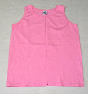 Vintage Tank Top Cal Cru Size L 80s Rose Pink Cotton Classic Fit Made USA - Image 1 of 4