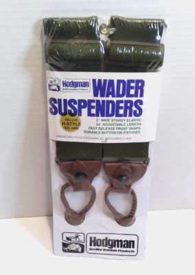 Hodgman - Wader Suspenders - # 3452 - 2" x 34" - Green, H-Style - New in Package - Image 1 of 4