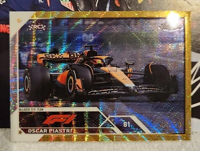 2023 TOPPS CHROME F1 GOLD REFRACTOR OSCAR PIASTRI RC #113 #41/50 NM - Image 1 of 3