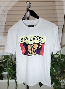 Black Pike White T-Shirte Say Less! Woman Hush Portrait Logo Men's Size Small S - Picture 1 of 3