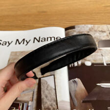 Women Daily Anti Slip Hair Hoop Vintage Party PU Leather Headband Fashion Solid