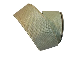 Gold Diamond Dust Wire Edge Ribbon 2 1/2" x 10 yds Farrisilk Christmas Wreaths - Picture 1 of 1