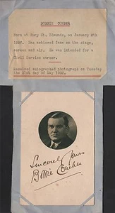 BOBBIE COMBER - Actor Británico - Foto original vintage autografiada de medio tono - Imagen 1 de 1