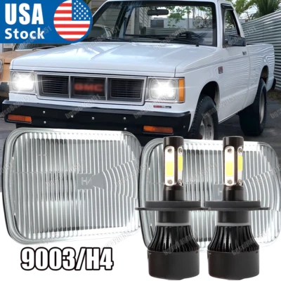 Par de faros LED proyectores haz alto/bajo para 82-93 Chevy S10 Blazer GMC S15 7X6" Foto 1 de 4