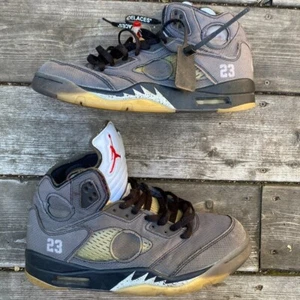 RARE Nike Air Jordan 5 Retro Off-White Muslin Shoes Size 13 With Box - Foto 1 di 16