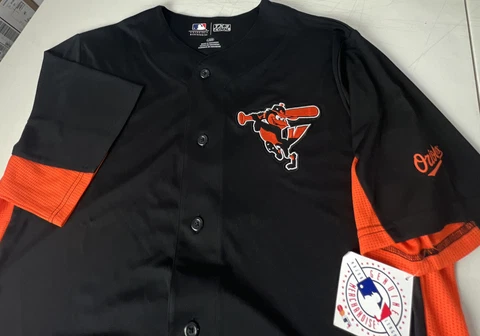 Baltimore Orioles Jersey NEW Majestic TX3 COOL Sewn Logo L Replica Button Up Cover