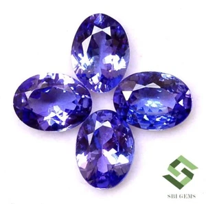 8x6 mm Natural Tanzanite Oval Cut Lot 04 Pcs 4.14 CTS Calibrated Loose Gemstones - Picture 1 of 6